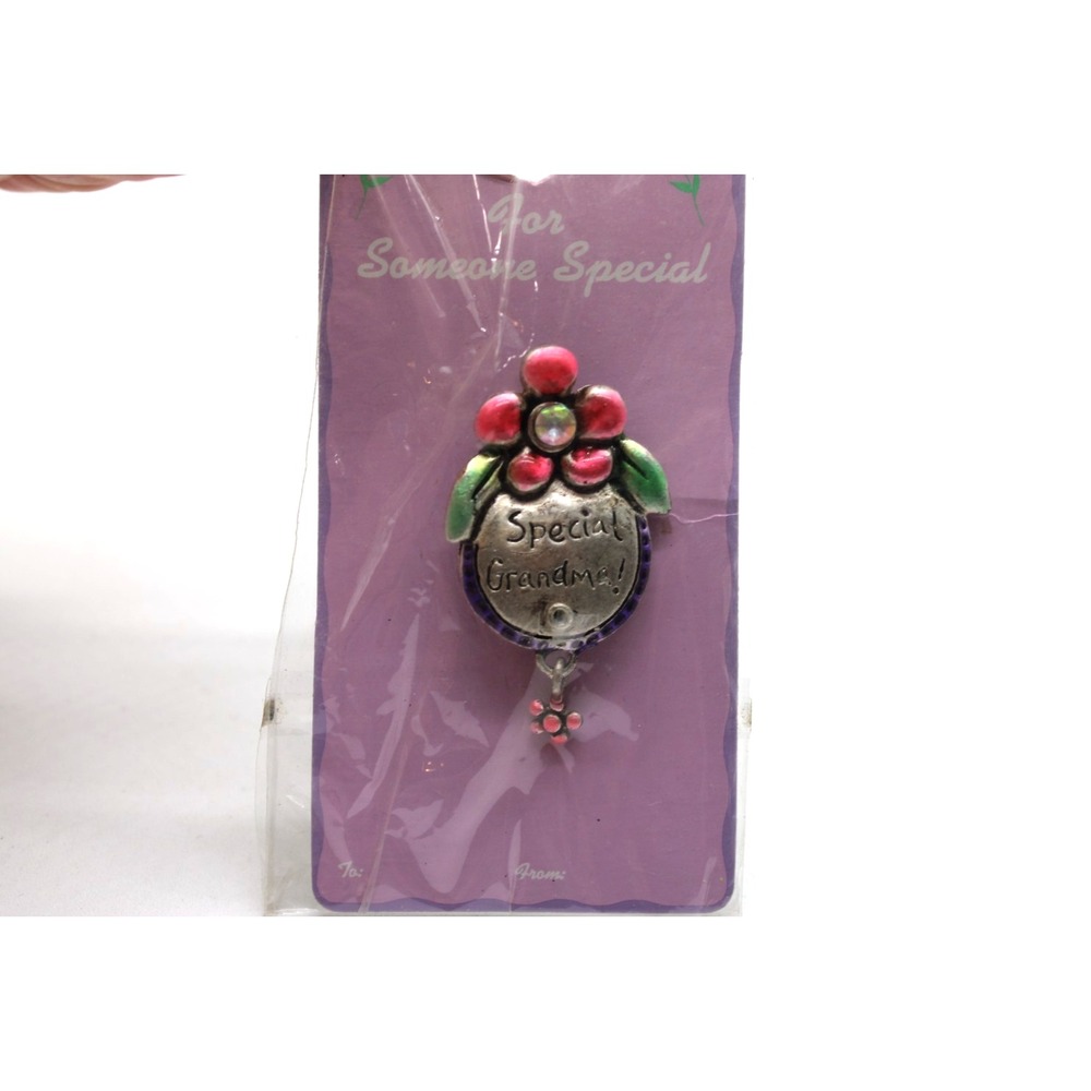 Special Grandma Pink Flower Brooch Pin Vintage 2004 New